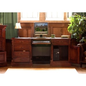 La Roque Mahogany Furniture Twin Pedestal Computer Desk La Roque Mahogany Furniture Twin Pedestal Computer Desk IMR06C